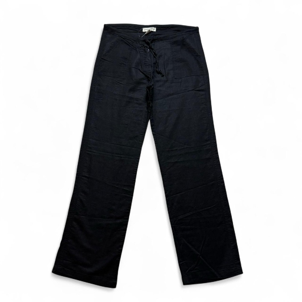 Jean Legacy Black Linen Wide Leg Low Rise Pants Womens Size Medium NWT
